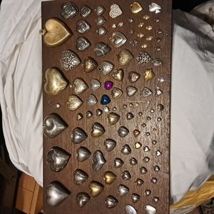 Lot of Silver & Gold Tone Hearts